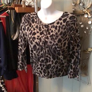 Ann Taylor leopard print cardigan size small